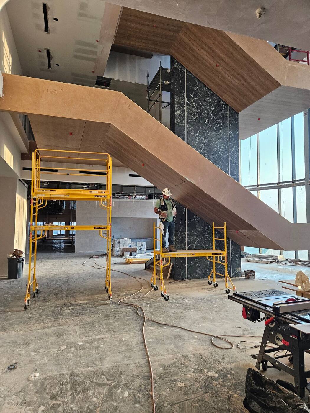 Staircase framing in progress